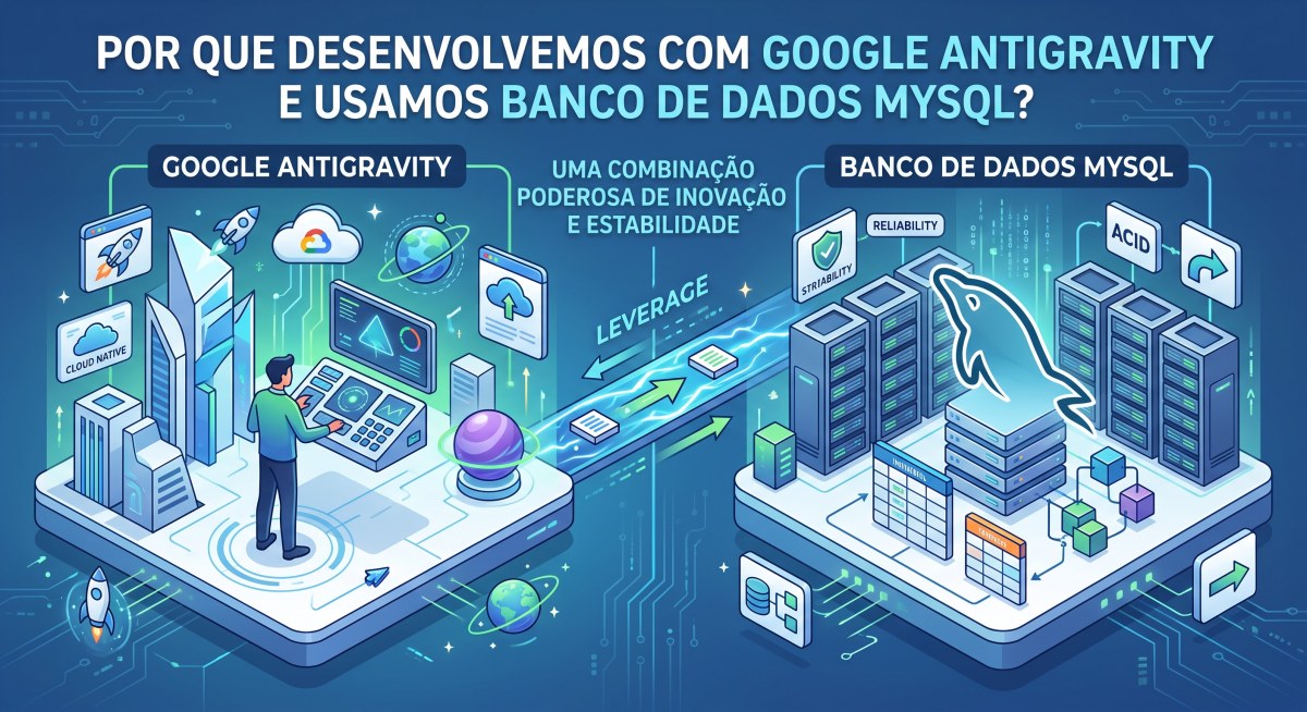 Por que desenvolvemos com Google Antigravity e usamos banco de dados MySQL?