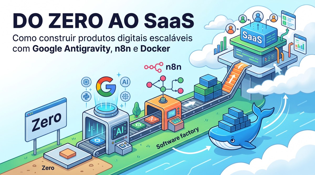 Do Zero ao SaaS: Como construir produtos digitais escaláveis com Google Antigravity, n8n e Docker