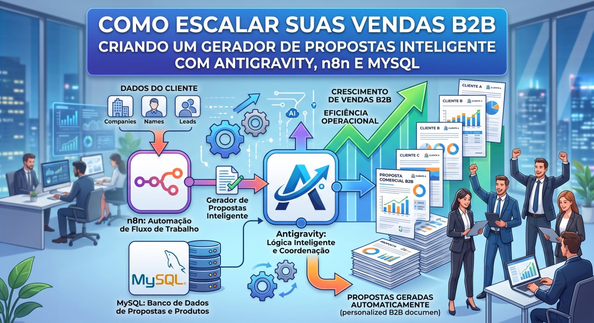 Como escalar suas vendas B2B: Criando um Gerador de Propostas Inteligente com Antigravity, n8n e MySQL