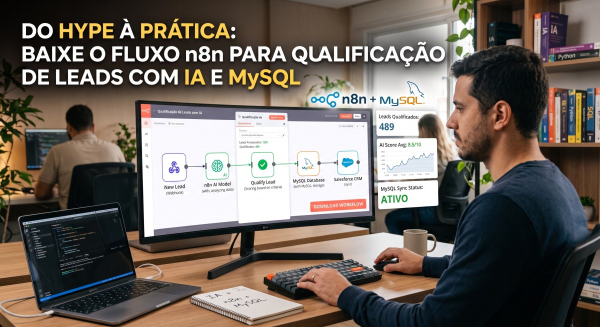 Do Hype à Prática: Baixe o fluxo n8n para Qualificação de Leads com IA e MySQL